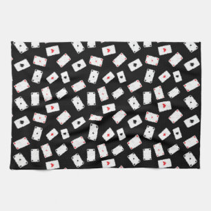 Playing cards artistic design tea towel