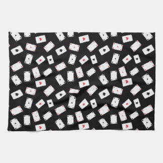 Playing cards artistic design tea towel