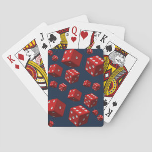 Playing cards blue back red dice