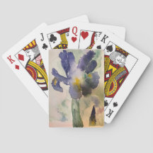 Playing Cards - Blue Iris handpainted watercolor