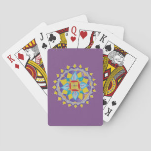 Playing Cards Blue Yellow Mandala