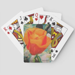 Playing Cards, "California Poppy" by ALarsenArtist Playing Cards