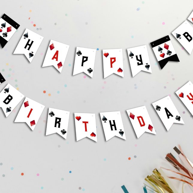 Playing Cards Casino Poker Happy Birthday Banner (Playing Cards Casino Poker Happy Birthday Banner
)