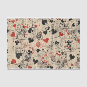 Playing Cards Collage Pattern Tissue Paper