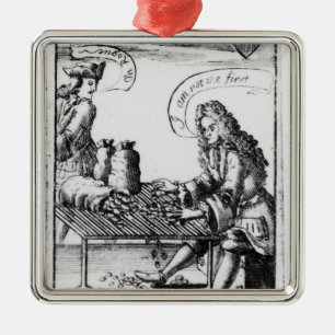 Playing cards commemorating metal tree decoration