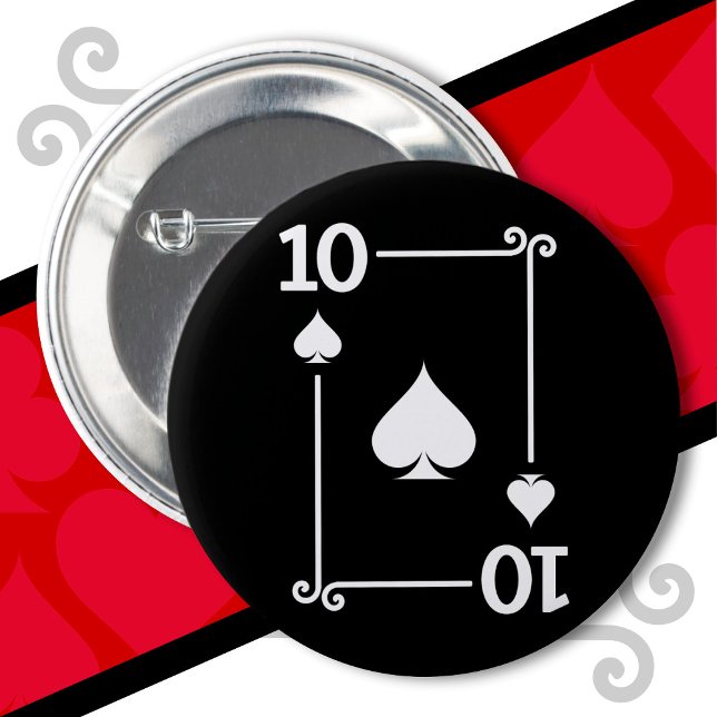 Playing Cards Costume 10 Spades Card Ten Card 6 Cm Round Badge (Creator Uploaded)