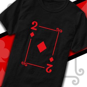 Playing Cards Costume 2 Diamonds Card Two Card T-Shirt