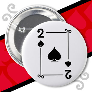 Playing Cards Costume 2 Spades Card Two Card 6 Cm Round Badge