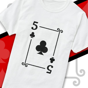 Playing Cards Costume 5 Clubs Card Five Card T-Shirt