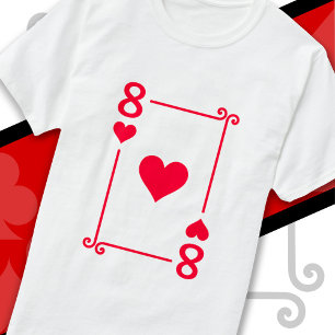 Playing Cards Costume 8 Hearts Card Eight Card T-Shirt