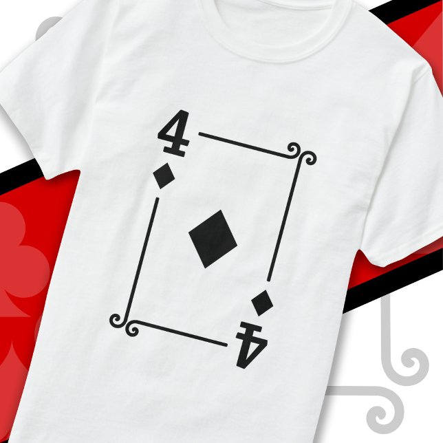 Playing Cards Costume Four Card 4 of Diamonds T-Shirt (Creator Uploaded)