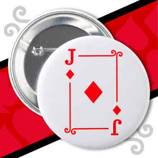 Playing Cards Costume Jack Diamonds Card Jack Card 6 Cm Round Badge
