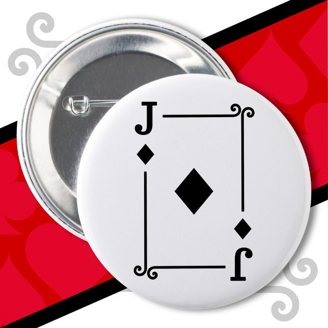 Playing Cards Costume Jack Diamonds Card Jack Card 6 Cm Round Badge (Creator Uploaded)