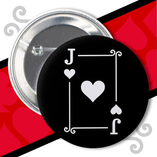 Playing Cards Costume Jack Hearts Card Jack Card 6 Cm Round Badge