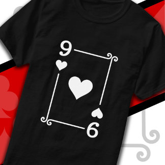 Playing Cards Costume Nine Card 9 of Hearts T-Shirt