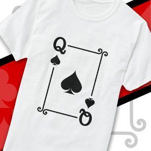 Playing Cards Costume Queen Spades Card Queen Card T-Shirt