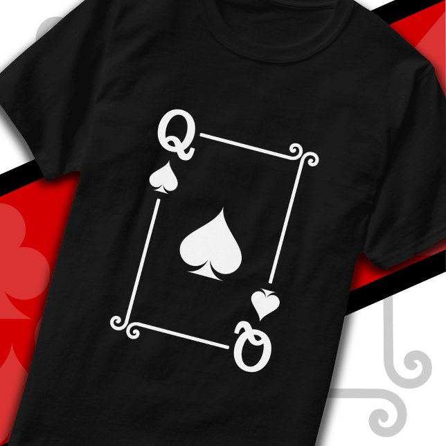 Playing Cards Costume Queen Spades Card Queen Card T-Shirt (Creator Uploaded)