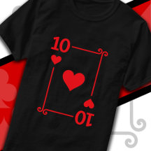 Playing Cards Costume Ten Card 10 of Hearts