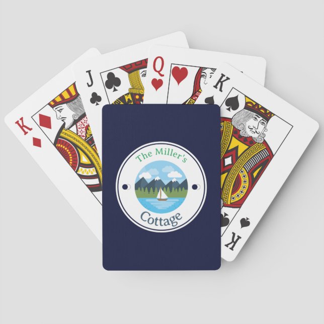 Playing Cards - Cottage -  Personalised - Add Name (Back)