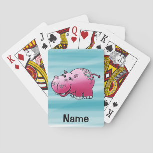 Playing Cards, Cute Hippopotamus Cartoon Cards