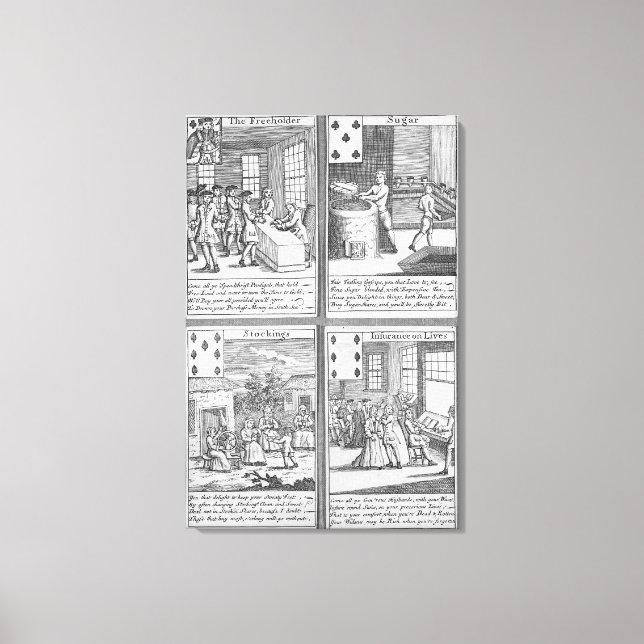 Playing Cards depicting current commercial Canvas Print (Front)
