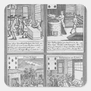 Playing Cards depicting current commercial Square Sticker