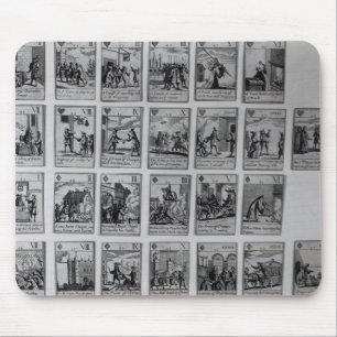 Playing cards depicting episodes mouse pad