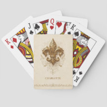 Playing Cards • Elegant Fleur‑de‑Lis Personalised