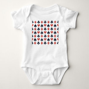 Playing Cards: Grunge Abstract Pattern Baby Bodysuit