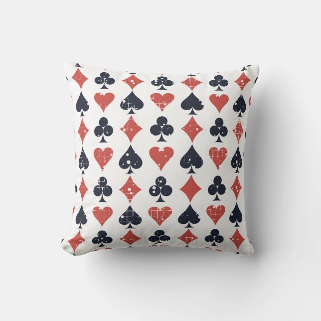 Playing Cards: Grunge Abstract Pattern Cushion (Front)