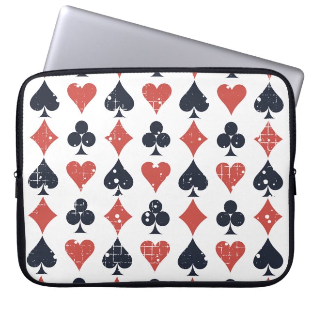 Playing Cards: Grunge Abstract Pattern Laptop Sleeve (Front)