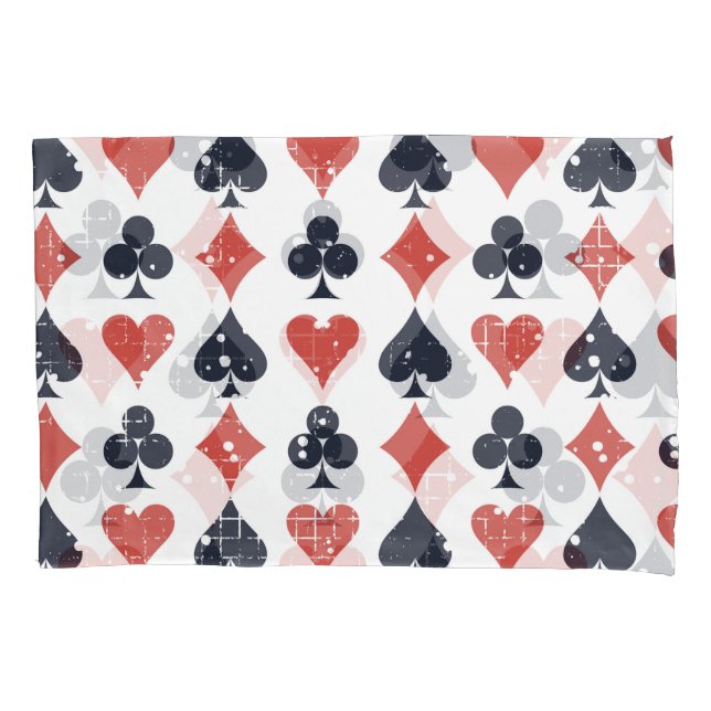 Playing Cards: Grunge Abstract Pattern Pillowcase (Front)