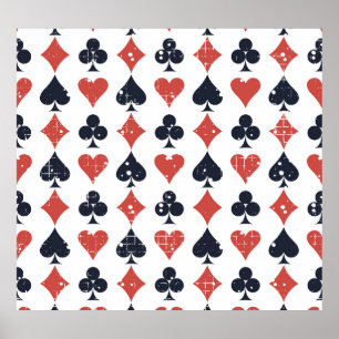 Playing Cards: Grunge Abstract Pattern Poster
