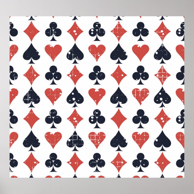 Playing Cards: Grunge Abstract Pattern Poster (Front)