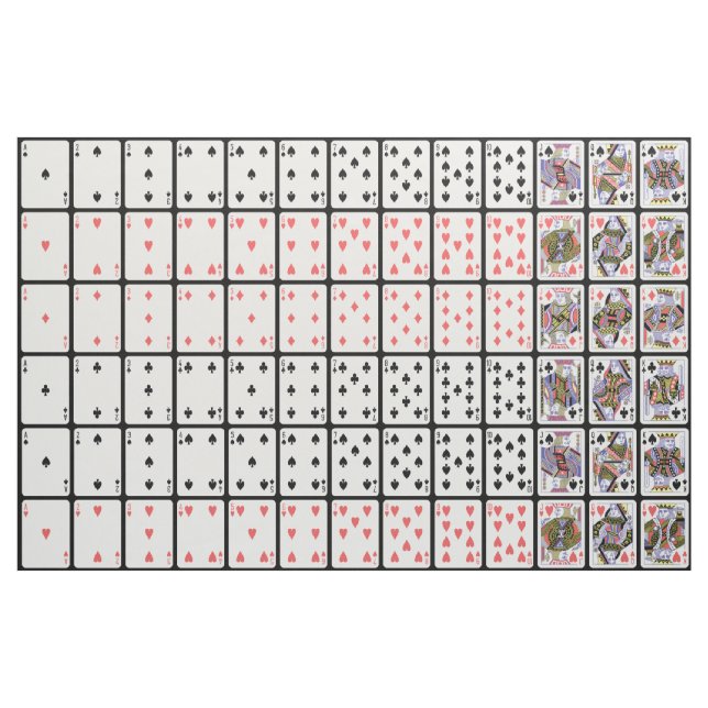 Playing Cards in Rows Ace through King Fabric (Yard)