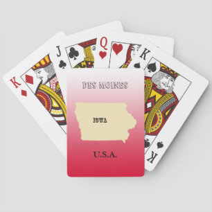 Playing Cards - Iowa Map with City