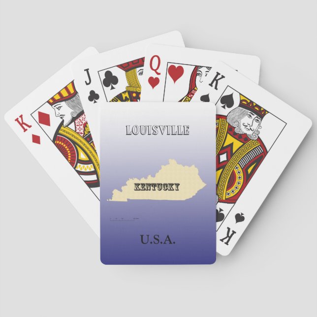 Playing Cards - Kentucky State Map with City (Back)