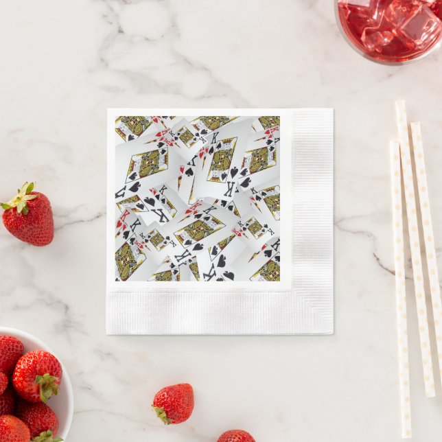 Playing Cards Kings Layered, Party Paper Napkins (Insitu)