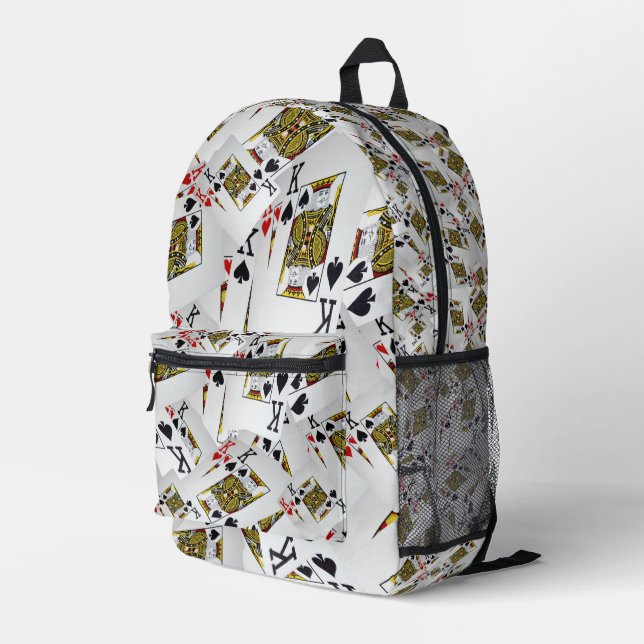 Playing Cards Kings Scattered, Full Print Backpack (Back Corner Right)