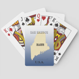Playing Cards - Maine State Map with City