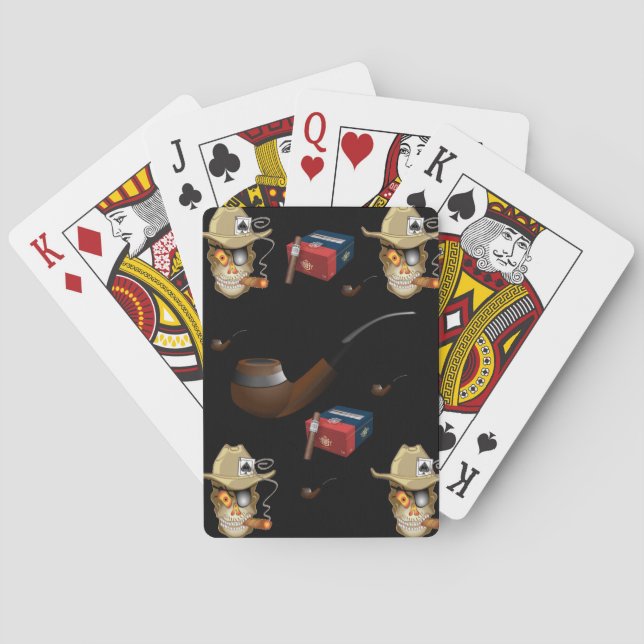 Playing cards man cave black cigar for him (Back)