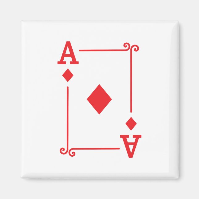 Playing Cards - Matching Diamonds Card Suits Ace Magnet (Front)