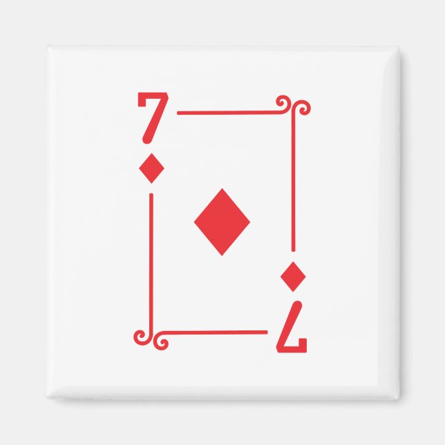 Playing Cards Matching Diamonds Card Suits Seven 7 Magnet (Front)