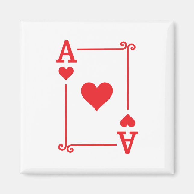 Playing Cards - Matching Hearts Card Suits - Ace Magnet (Front)