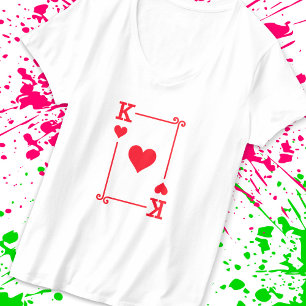 Playing Cards - Matching Hearts Card Suits - King T-Shirt