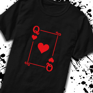 Playing Cards - Matching Hearts Card Suits - Queen T-Shirt