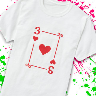 Playing Cards Matching Hearts Card Suits Three (3) T-Shirt