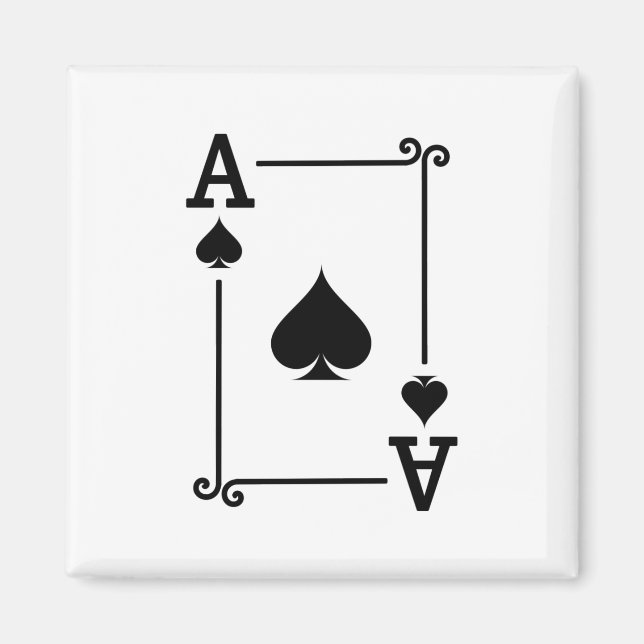 Playing Cards - Matching Spades Card Suits Ace Magnet (Front)