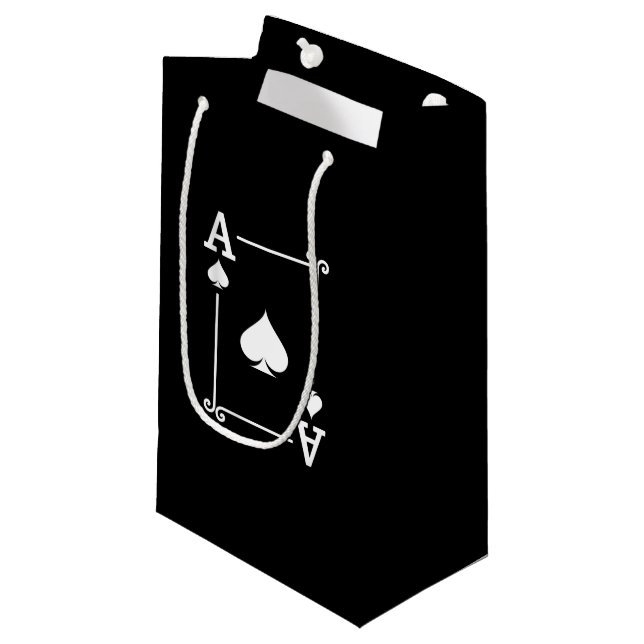 Playing Cards - Matching Spades Card Suits Ace Small Gift Bag (Front Angled)
