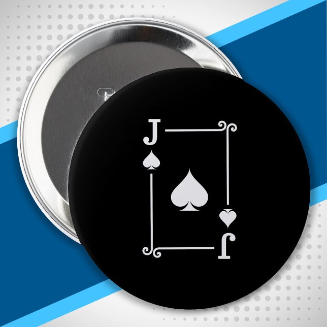 Playing Cards - Matching Spades Card Suits - Jack 10 Cm Round Badge (Creator Uploaded)